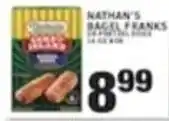 Associated Nathan's bagel franks offer
