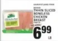 Associated Harvestland Free Range Thin Sliced Boneless Chicken Breast offer