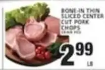 Associated Bone-in thin sliced center cut pork chops offer
