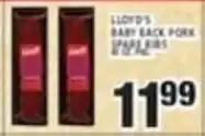 Associated Lloyd's baby back pork spare ribs offer