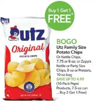 Publix Utz Family Size Potato Chips offer
