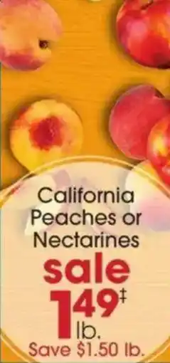 Giant Eagle California peaches or nectarines offer