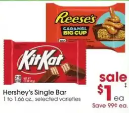 Giant Eagle Hershey's single bar offer