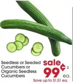 Giant Eagle Seedless or seeded sale cucumbers or organic seedless cucumbers offer