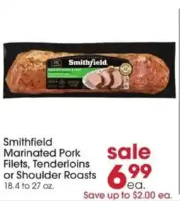 Giant Eagle Smithfield marinated pork filets, tenderloins or shoulder roasts offer
