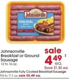 Giant Eagle Johnsonville fully cooked breakfast sausage offer