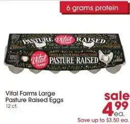 Giant Eagle Vital farms large pasture raised eggs offer