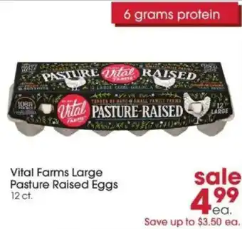 Giant Eagle Vital farms large pasture raised eggs offer
