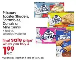 Giant Eagle Pillsbury toaster strudels, scrambles, donuts or mini cinnis offer