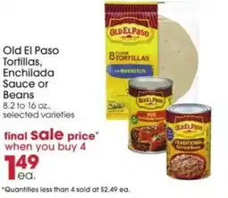 Giant Eagle Old el paso tortillas, enchilada sauce or beans offer