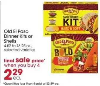 Giant Eagle Old El Paso Dinner Kits or Shells offer