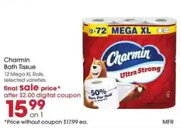 Giant Eagle Charmin bath tissue offer