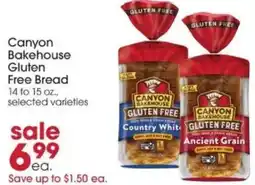 Giant Eagle Canyon bakehouse gluten free bread offer