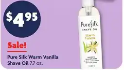 Family Dollar Pure Silk Warm Vanilla Shave Oil offer
