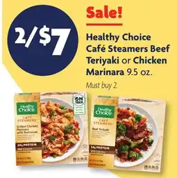 Family Dollar Healthy Choice Café Steamers Beef Teriyaki or Chicken Marinara offer