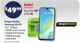 Family Dollar Simple Mobile Samsung A16 offer