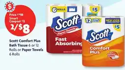 Family Dollar Scott Comfort Plus Bath Tissue 6 or 12 Rolls or Paper Towels 6 Rolls offer