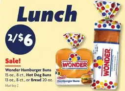 Family Dollar Wonder Hamburger Buns Hot Dog Buns Bread offer