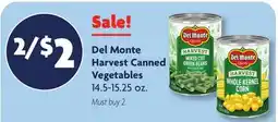 Family Dollar Del Monte Harvest Canned Vegetables offer