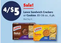 Family Dollar Lance Sandwich Crackers or Cookies offer