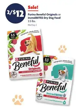 Family Dollar Purina Beneful Originals or incredIBITES Dry Dog Food offer