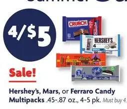 Family Dollar Hershey's, Mars, or Ferraro Candy Multipacks offer
