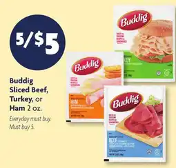 Family Dollar Buddig Sliced Beef, Turkey, or Ham offer