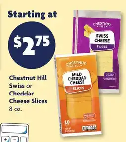 Family Dollar Chestnut Hill Swiss or Cheddar Cheese Slices offer