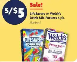 Family Dollar LifeSavers or Welch's Drink Mix Packets offer