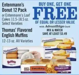 Price Chopper Entenmann's Donut 12 Pack or Entenmann's Loaf Cakes offer