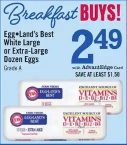 Price Chopper Egg•Land's Best White Large or Extra-Large Dozen Eggs offer