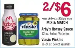 Price Chopper Arby's Horsey Sauce and Vlasic Pickles offer
