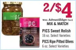 Price Chopper Pics sweet relish and pics ripe pitted olives offer