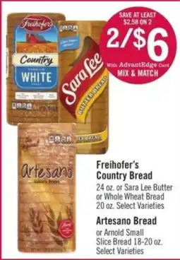 Price Chopper Freihofer's Country Bread or Artesano Bread offer