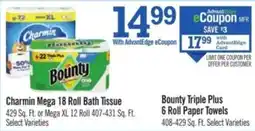 Price Chopper Bounty Triple Plus 6 Roll Paper Towels offer