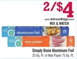 Price Chopper Simply Done Aluminum Foil or Wax Paper offer