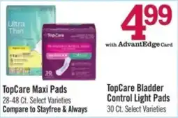 Price Chopper TopCare Bladder Control Light Pads offer