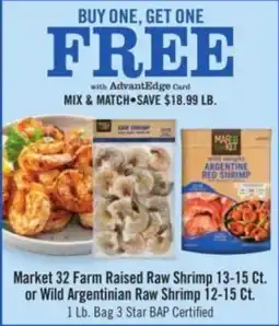 Price Chopper Market 32 Farm Raised Raw Shrimp or Wild Argentinian Raw Shrimp offer