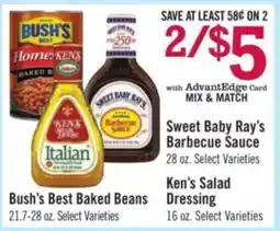 Price Chopper Sweet Baby Ray's Barbecue Sauce, Ken's Salad Dressing offer