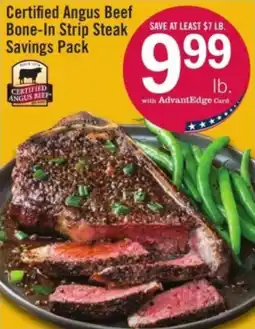 Price Chopper Certified Angus Beef Bone-In Strip Steak Savings Pack offer