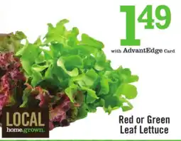 Price Chopper Local home.grown. Red or Green Leaf Lettuce offer