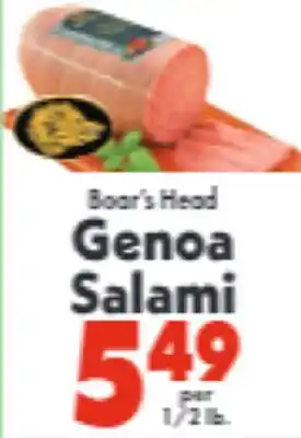 Marino's Supermarket Boar's Head Genoa Salami offer