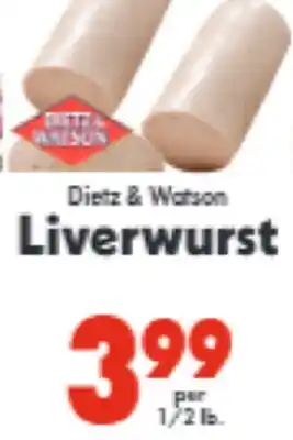 Marino's Supermarket Dietz & Watson Liverwurst offer