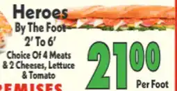 Marino's Supermarket Heroes By The Foot offer