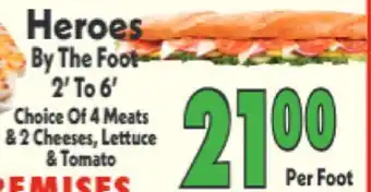 Marino's Supermarket Heroes By The Foot offer