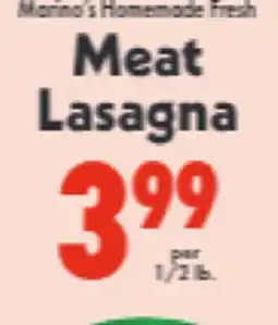 Marino's Supermarket Meat Lasagna offer
