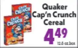 Marino's Supermarket Quaker Cap'n Crunch Cereal offer