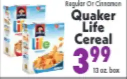 Marino's Supermarket Quaker Life Cereal offer