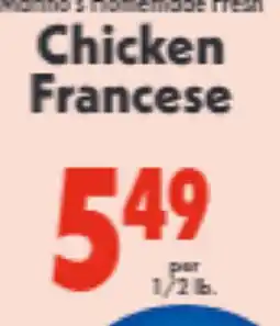 Marino's Supermarket Nonno's Homemade Fresh Chicken Francese offer