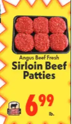 Marino's Supermarket Angus Beef Fresh Sirloin Beef Patties offer